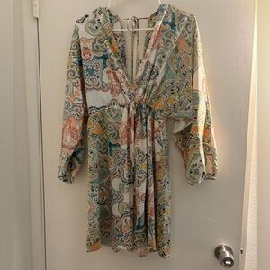 Lush Multicolor Paisley Long Sleeve Dress